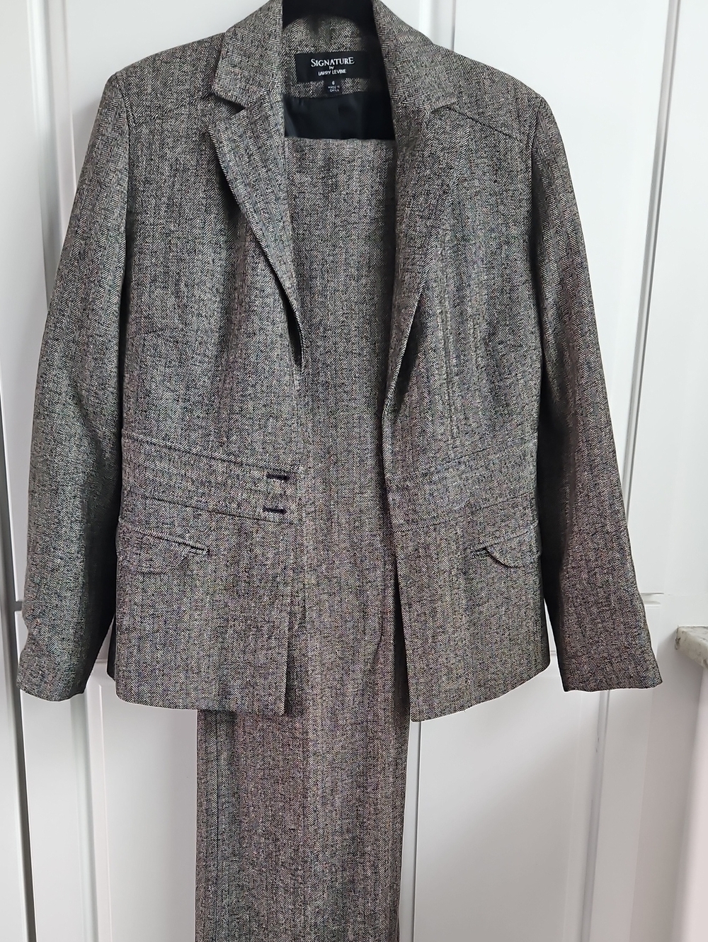 Signature Women's Multistripe Tweed look Two-Piece Suit